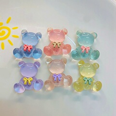 樹脂diy部品卸売り携帯ケースdiyアクセサリー手作り材料靴ボタン頭飾りコップ透明襟付き熊
