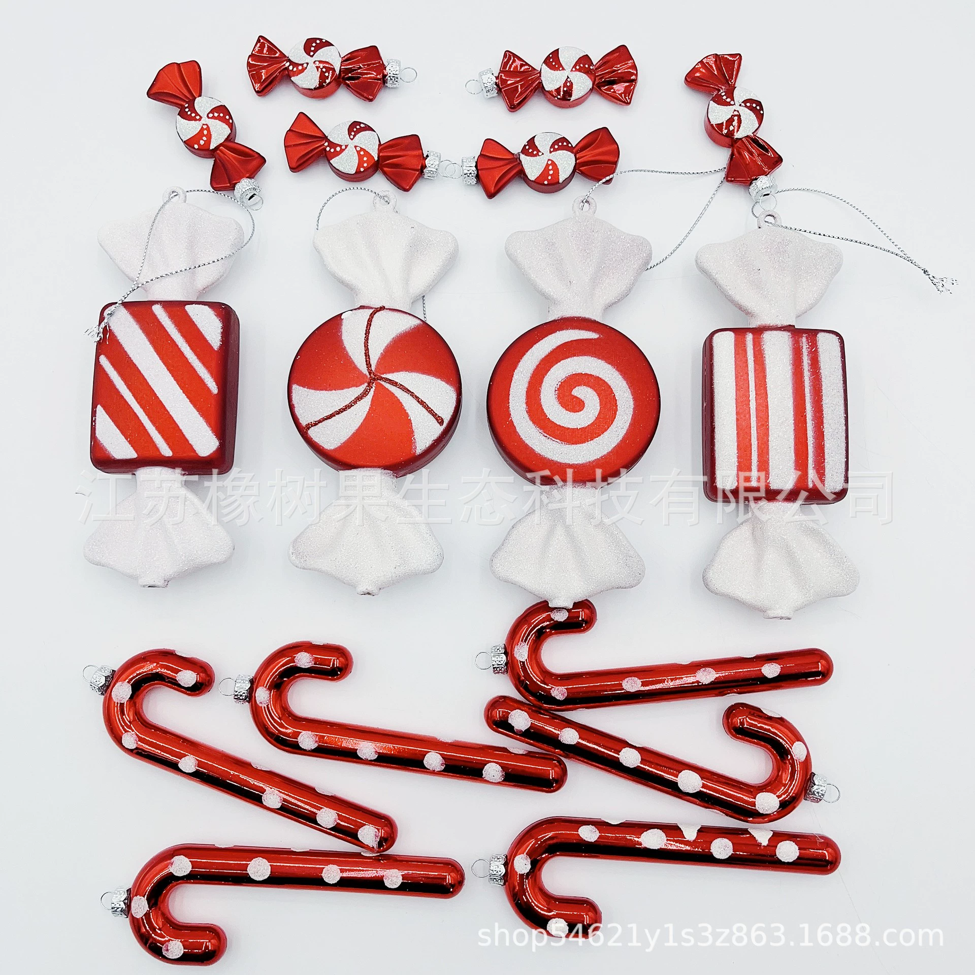 Трансграничная НОВАЯ РОЖДЕСТВЕНСКАЯ Конфета Красный и белый Рождественский декоративный кулон Четыре конфеты