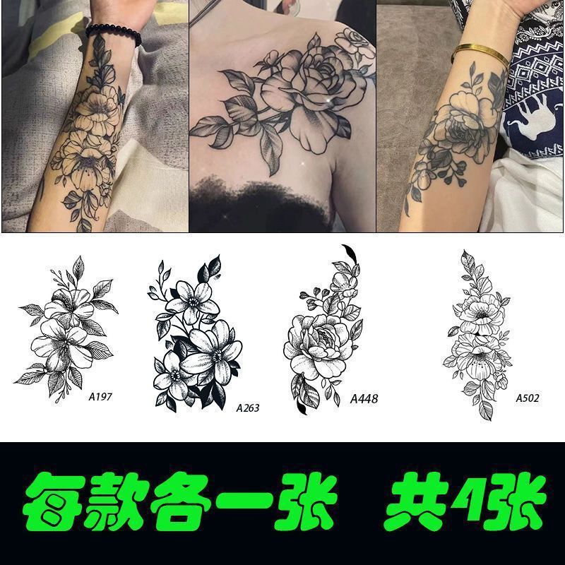 Tattoo Stickers Waterproof and Long-Lasting Herbal Flowers for Boys and Girls Juice Flower Arm High-End