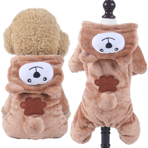 Pet clothes transformation outfit coral velvet autumn and winter dinosaur four-legged dog winter clothes cat pet clothing wholesale