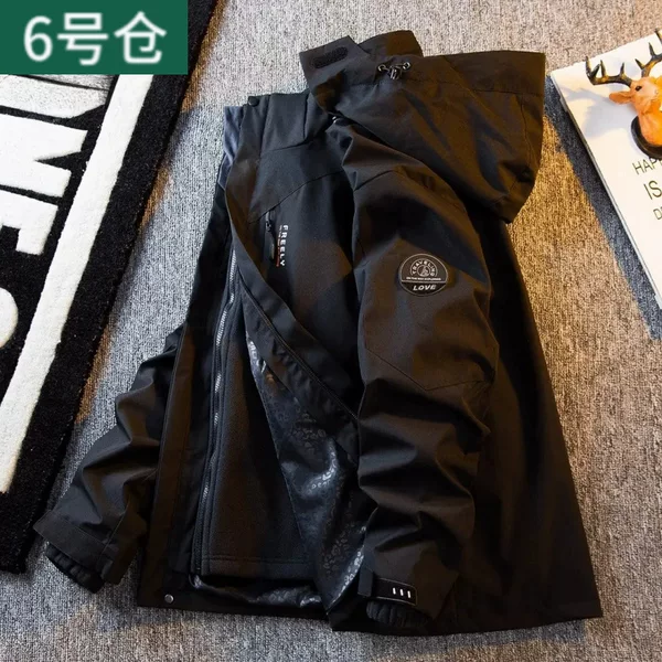 Autumn and Winter Fleece-Lined Thickened Outdoor Jacket for Men and Women, Three-In-One Detachable Coat, New Style, Windproof