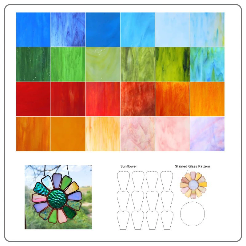10*15cm Витражное стекло 24 комплекта DIY ручной работы художественная обработка стекла