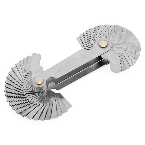 52PC Metric 60° British 55° Thread Gage, Thread Sample, Thread Gauge, Pitch Measuring Tool
