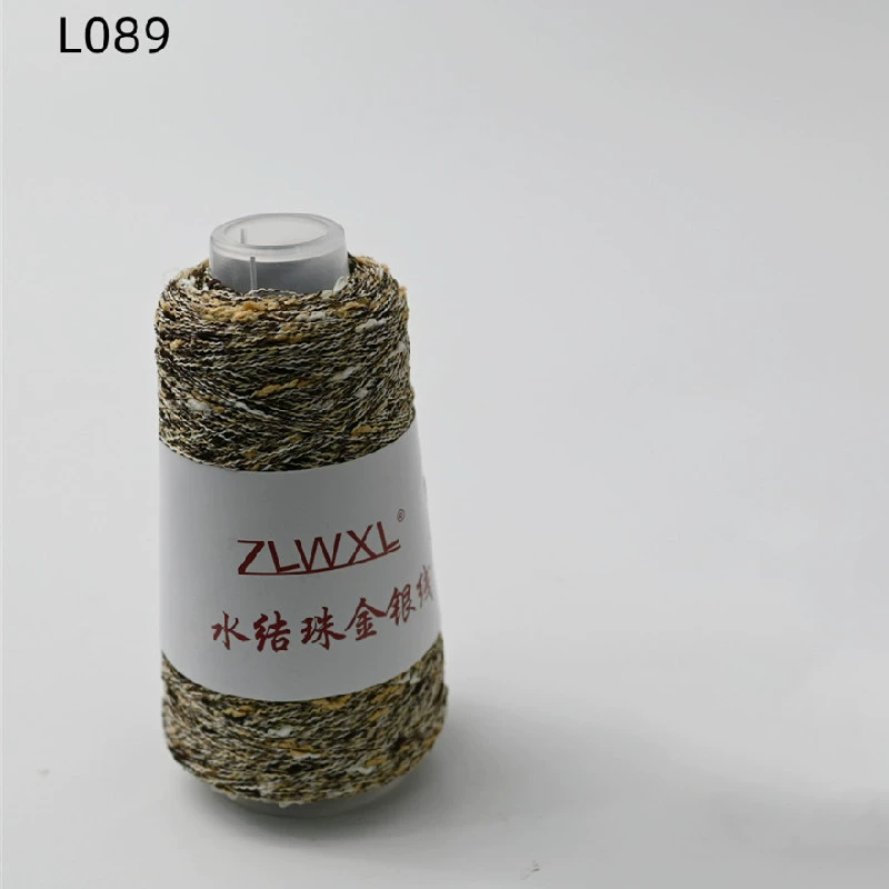 Woven silk threads handmade, 50 gram, gold and silver