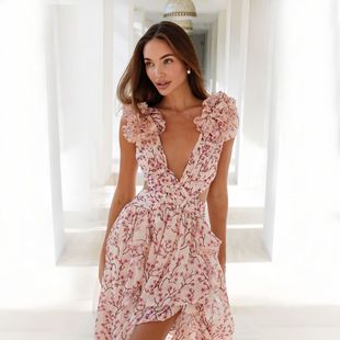Floral vacation dress�¿�羳�Lȹ�U����V���~߅�黨¶���B��ȹ