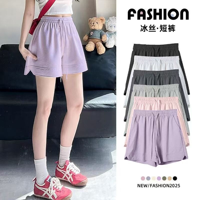 7-Color Fashion Niche Drawstring Summer Shorts for Plus-Size Women, High-Waisted, Trendy, Versatile, Straight-Leg Shorts for Students