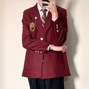 Imabari Tonnan Hall Original Men's Dk Suit Uniform Jacket Japanese College Style School Uniform Red Cardigan