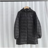 Легкий и тонкий приталенный пуховик с капюшоном, куртка, большой размер