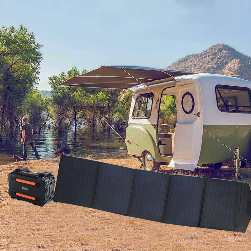 Folding purse solar-powered charging, mobile phone, handheld charger, 100W
