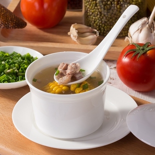 Jingdezhen Pure White Bone China Steamed Egg and Shark's Fin Stewed Soup Pot with Lid and Water-proof Small Stew Pot with Inner Tank Ceramic Bird's Nest Pot Bowl