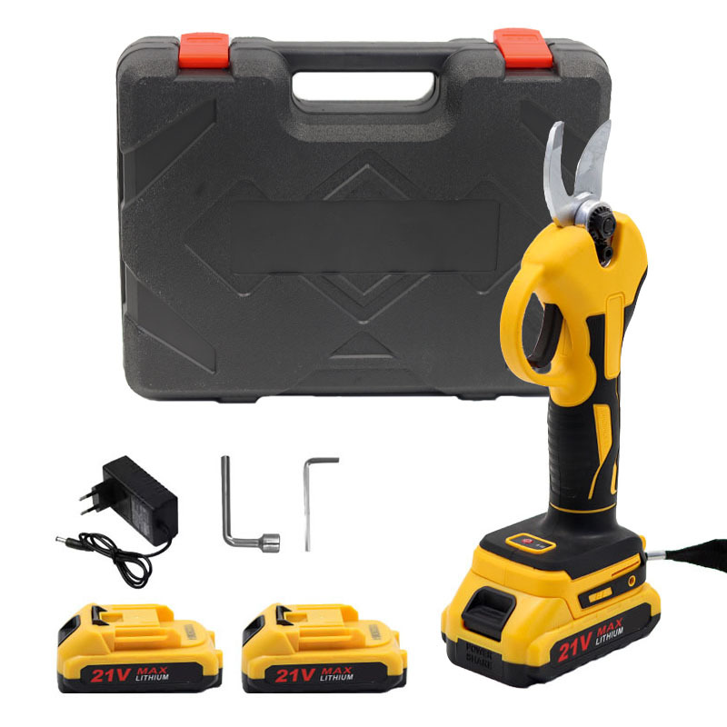 外贸款 电动修枝剪果树剪 无线手持款充电式园林果树锂电修枝剪