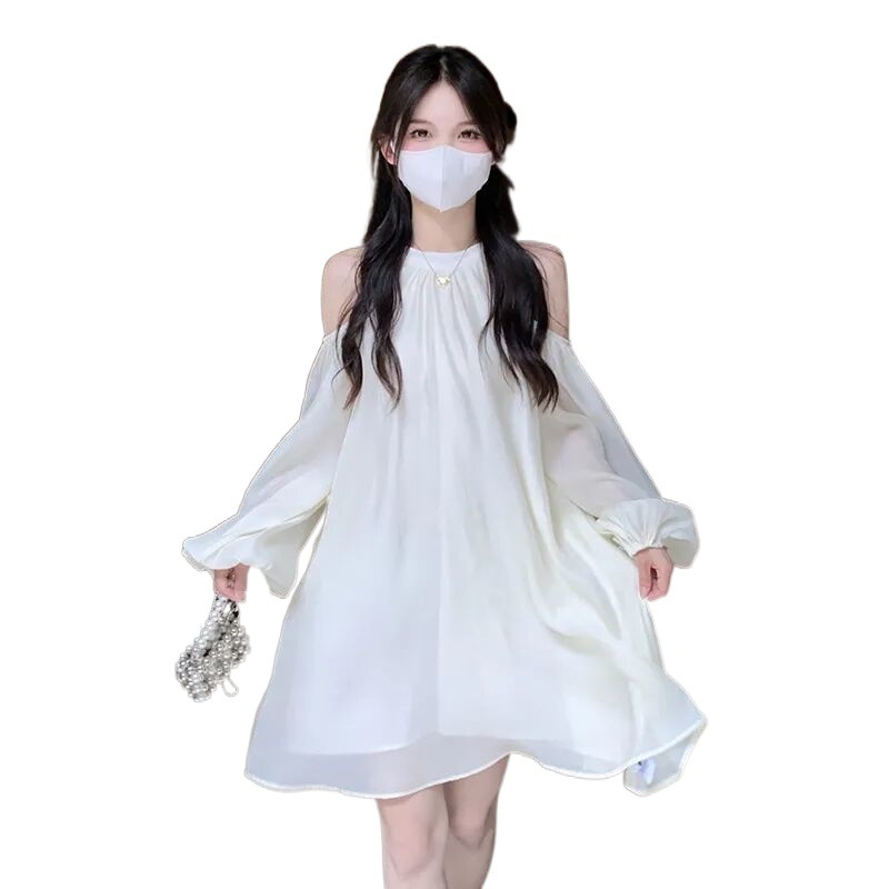 Design summer dress with a round collar