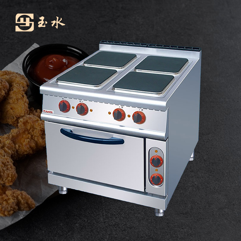 佳斯特ZH-TT-4A方形板四头煮食炉连焗炉西餐厅专用落地式煮食炉