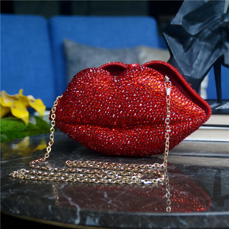 540g Weight Lock clasp Closure Type Single Shoulder Strap Strap Type Evening Bag Bags Type Holiday, Party Occasion Cotton, Rubber Drill Material Solid Color Pattern All Seasons Season Women's Gender Vintage Style, Sexy Style Lips Shape Medium Size Women's Medium Cotton Rubber Drill Solid Color Vintage Style Sexy Lock Clasp Evening Bag 10