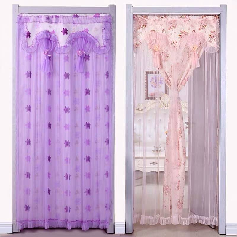 Punch-free Screen Window Curtain Impervious Curtain Half Curtain Shading Lace Fabric Curtain Anti-mosquito Curtain Bedroom Partition Curtain