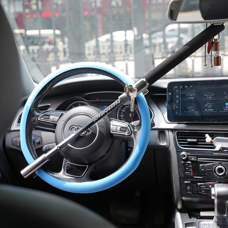 Car Steering Wheel Lock, Window-Breaking Hammer, Anti-Theft Lock, Car Lock, Safety Self-Defense Telescopic Handlebar Lock, Multi-Function