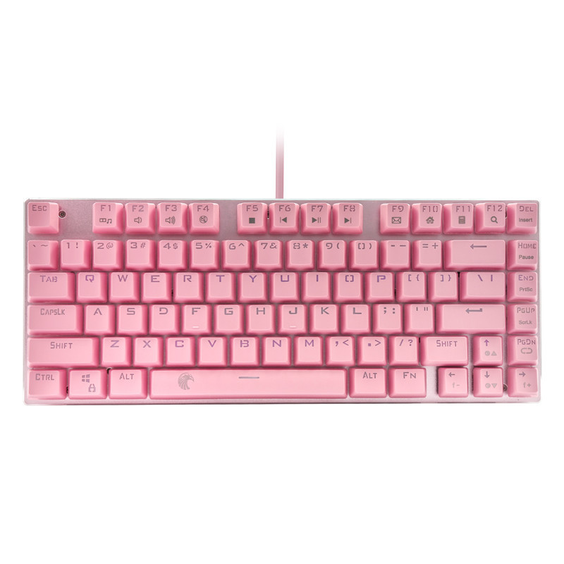 E element Z88 81 key mechanical pink illuminated keyboard, laptop, desktop computer, office game_voghion.com