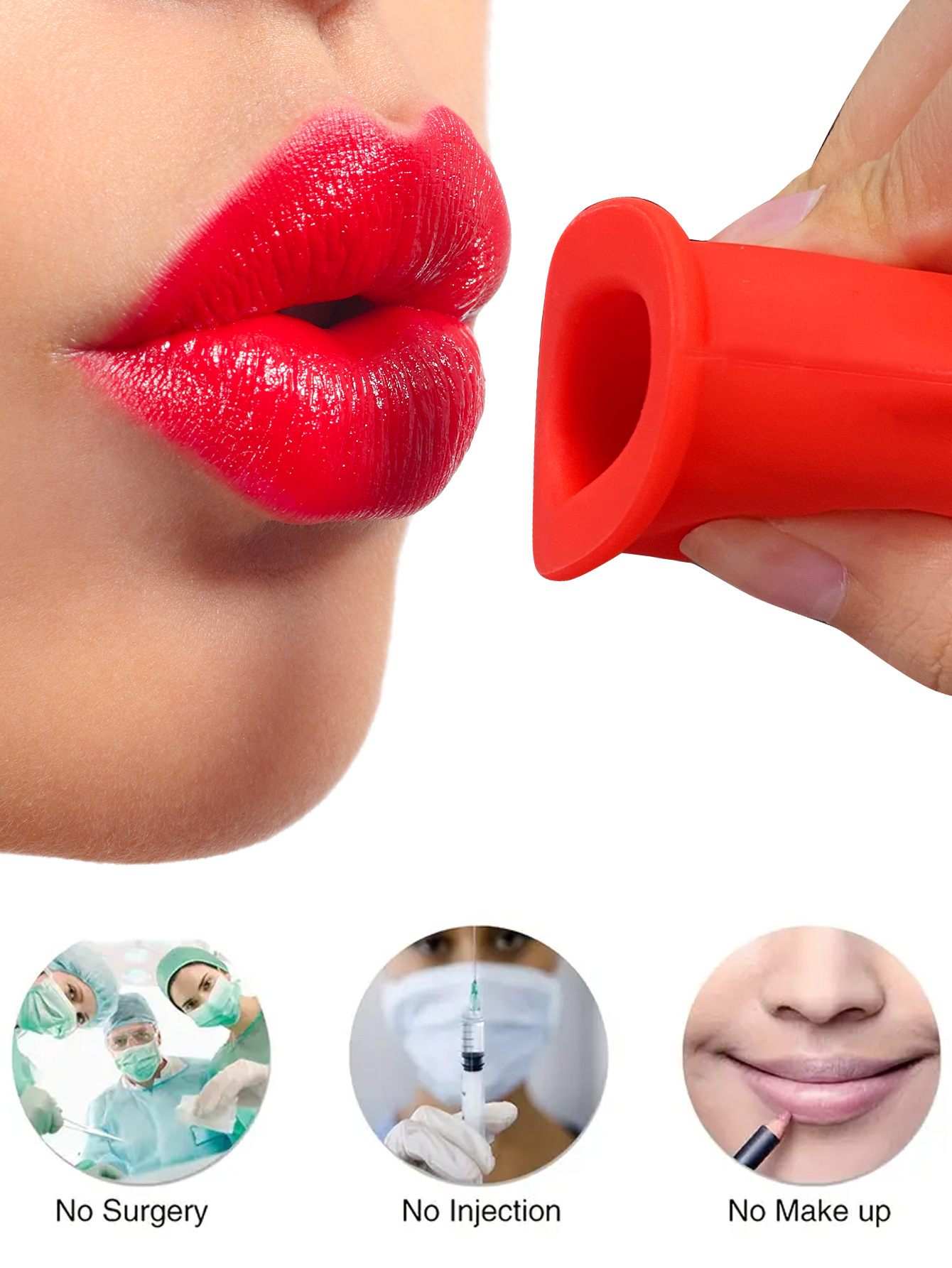 Dispositivo de belleza de labios de silicona, dispositivo de peinado, artefacto de aumento de labios transfronterizo