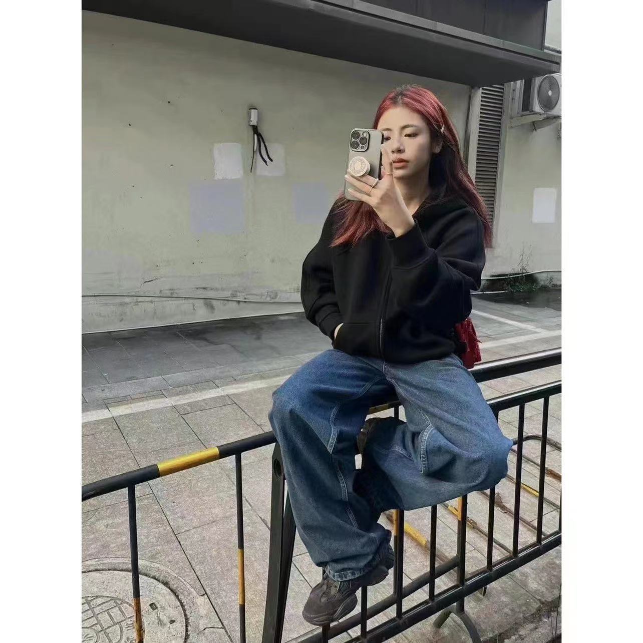 boy 2025 European And Cross-Border New Autumn Winter American Style Solid Color Loose Hooded Unisex Sweatshirt Jacket_voghion.com