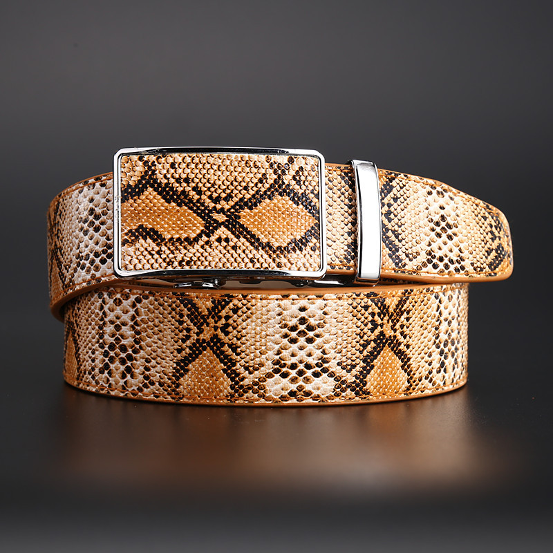 Minimalist Retro Genuine Leather Belt For Men With Automatic Buckle_voghion.com