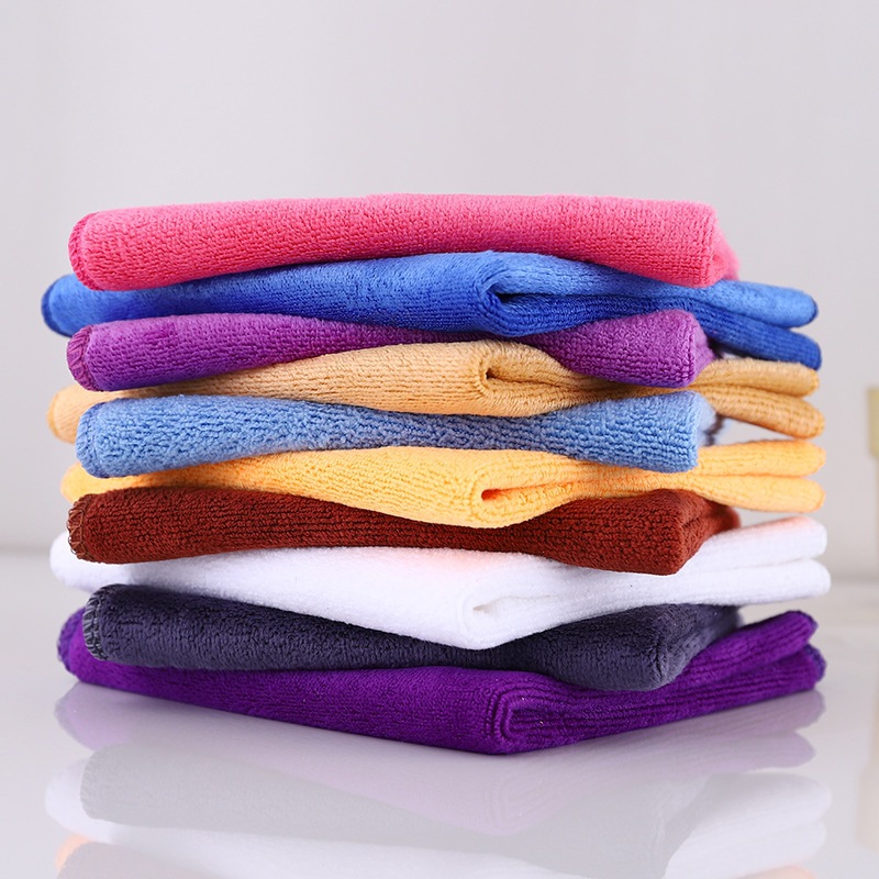 Microfiber face wash towel, household cleaning hanging rag, absorbent white thickened dish towel, square towel, customizable
