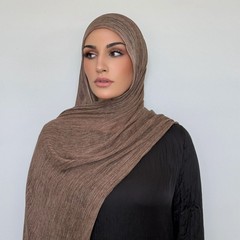 人気のテクスチャードレーヨンターバン、手染め無地ロール、細いエッジのロングターバン、レトロな細かいプリーツレーヨン