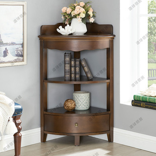 American Triangle Cabinet Living Room Corner Cabinet Storage Rack Restaurant Corner Storage Cabinet Fan-Shaped Solid Wood Sofa Corner Low Cabinet