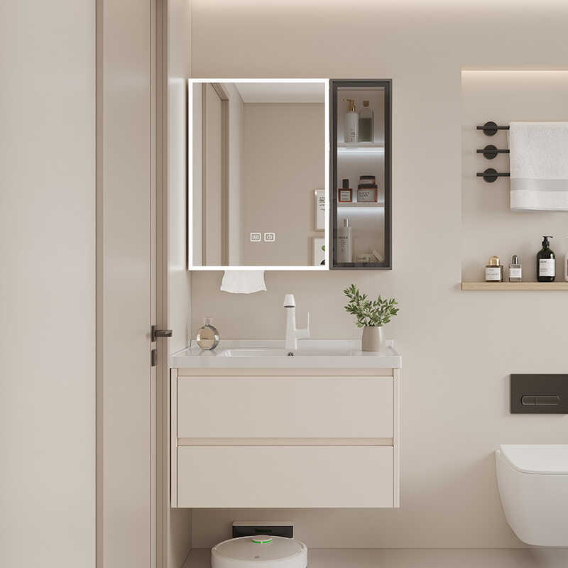 espacio aluminio abeja de aluminio aluminio aleación gabinete de baño cerámica todo en uno lavabo lavabo lavabo lavabo combinación de espejo inteligente baño