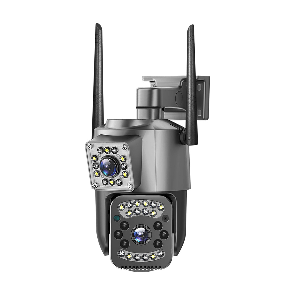 Cámara de Vigilancia Binocular para Exteriores 4G ABS Doble Lente Control Remoto