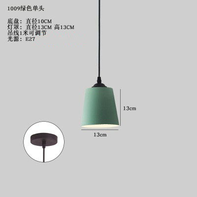 Cabeza única verde/luz cálida