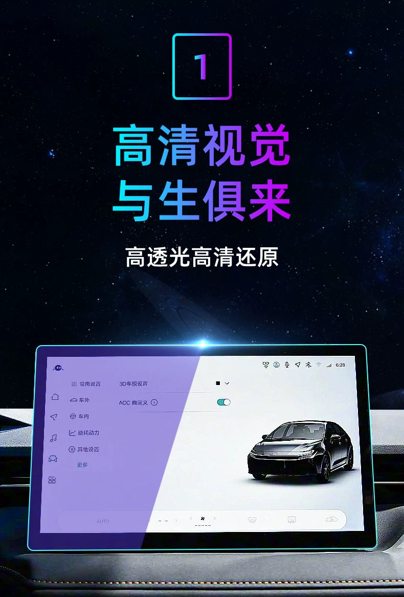 Suitable for 26 models of Toyota Corolla: tempered glass screen protector for the central control system, car navigation screen, and instrument panel