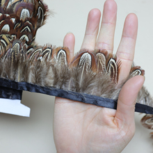 批发野鸡羽毛布边 diy手工小羽毛裙边服装辅料婚庆花边羽毛配件