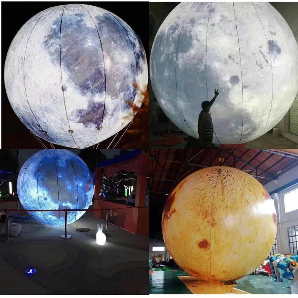 中秋充气发光月球气模大型月亮商场景区装饰艺术网红打卡闭气太空