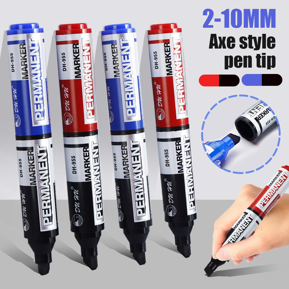 Transfronterizos 10MM pluma multi-sección marcador conjunto impermeable no se desvanece conveniente pluma de cabeza grande negro no borrable pluma negra
