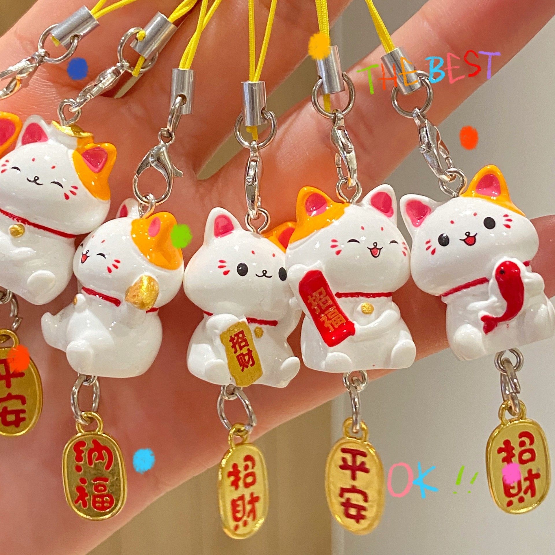 Cute Lucky Cat Pendant, High-Looking Ins Style Cat Lucky Cat Cute Bag Decoration Keychain Pendant