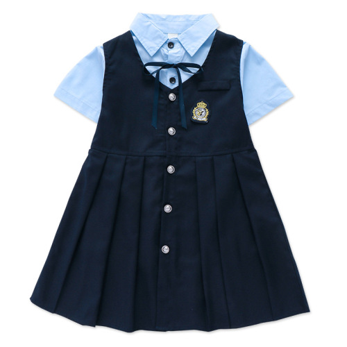 Preschool summer uniform set, college British style school uniform, primary school class uniform, children's summer choir performance attire