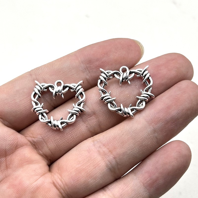 新しいファッションクロスボーダー外国貿易 23*23 ミリメートル愛とげバラピーチハートペンダント diy 合金ジュエリー|undefined