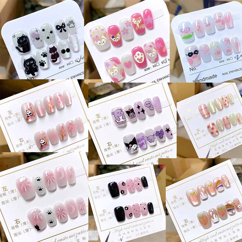 New sweet cool two-dimensional kulomi wearing a cartoon ins hot girl nail art patch animation code ten pieces