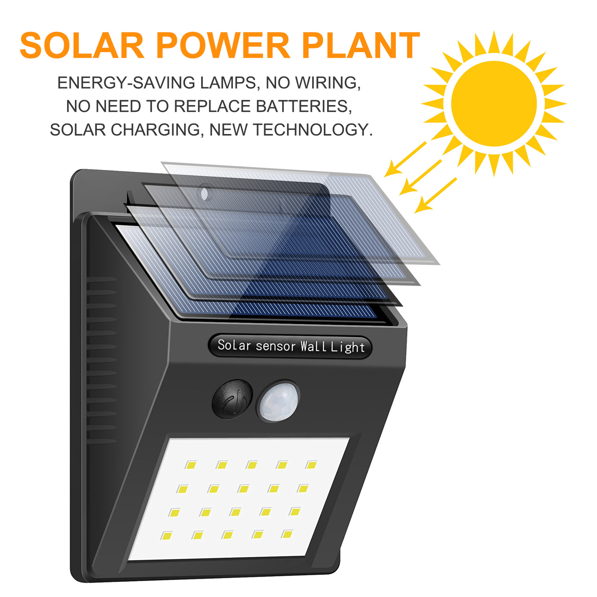 lámpara solar de pared unilateral al aire libre LED lámpara de inducción corporal hogar patio impermeable pared exterior lámpara de calle COB