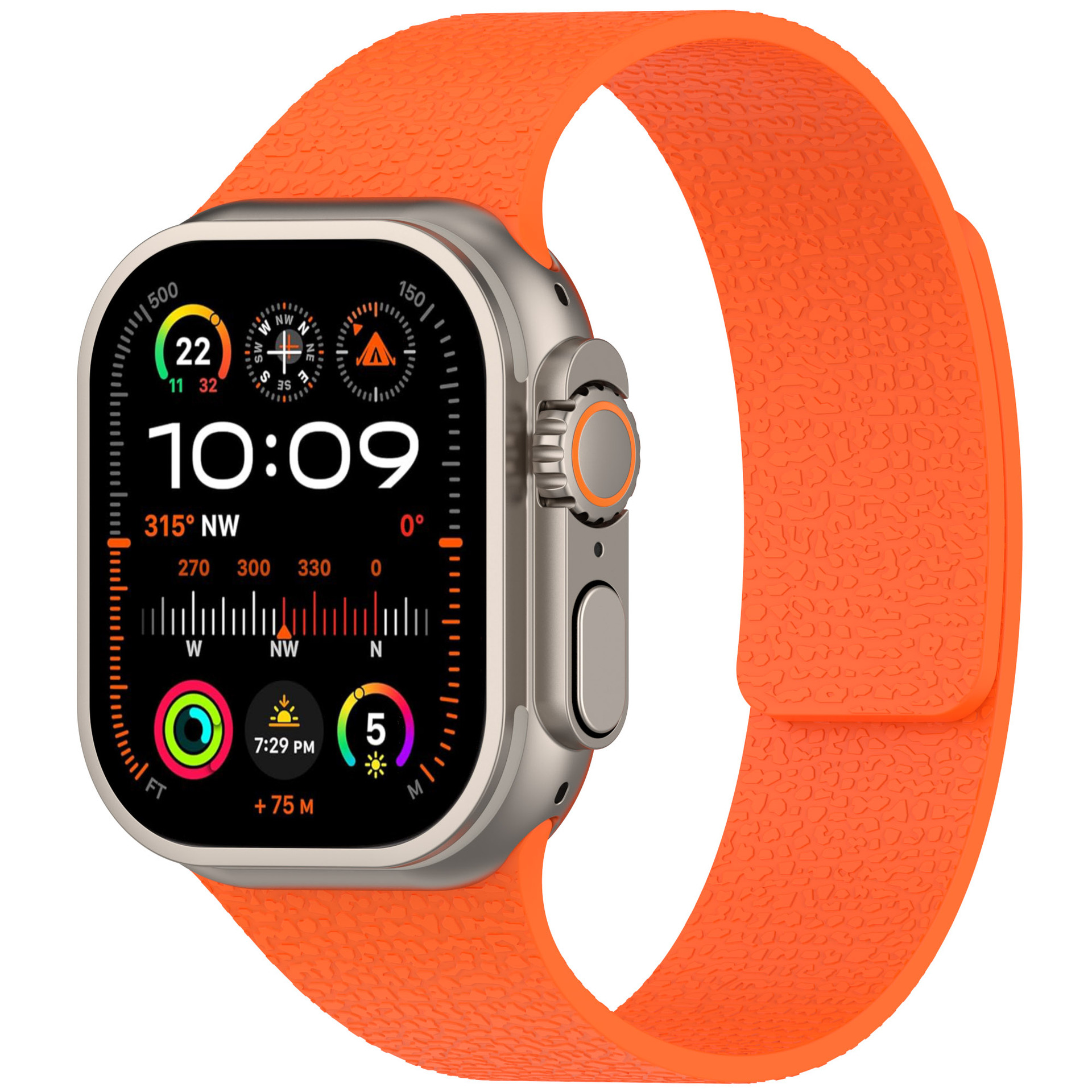 Suitable for Huawei gt5, Xiaomi s4, Apple iwatch9, litchi pattern silicone soft magnetic ultra watch strap s10 undefined