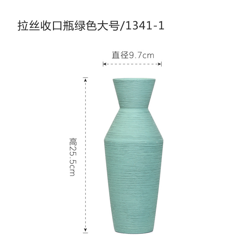 Florero de cerámica de color cepillado moderno, decoración del hogar minimalista nórdico, decoración del mueble de TV de la sala de estar al por mayor