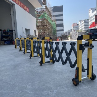 Aluminum Alloy Manual Push-Pull Simple Retractable Gate Barrier Mobile Guardrail Folding Fence Retractable Push-Pull Type