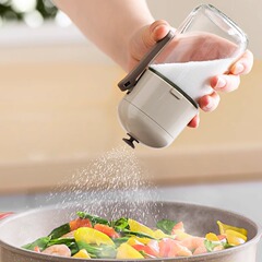 押圧式定量塩瓶家庭用厨房ガラス調味料箱防湿密封調味缶制御塩制御量セット
