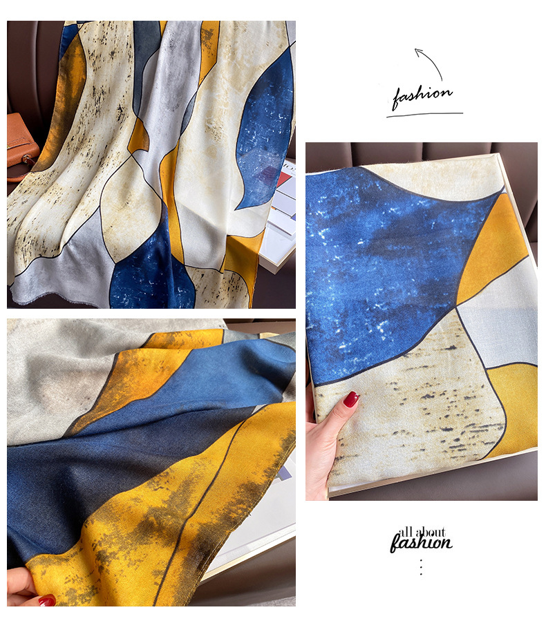 Korean Contrast Color Cotton And Linen Scarf Wholesale display picture 5