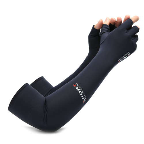 Sunscreen Ice Silk Sleeves Men's Summer New Half-Finger Anti-Slip Anti-Sweat Breathable Arm Sleeves Anti-UV Gloves