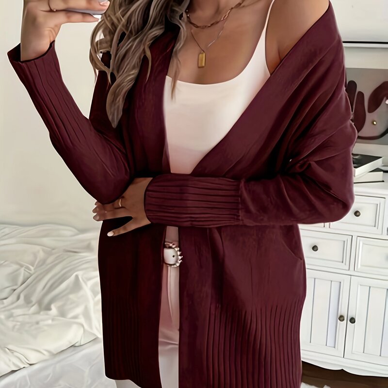【Cozy Cardigan】Cozy Yellow レディース ニットカーディガン |   ロング|undefined