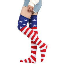外贸货源美国国旗长袜星条旗袜子条纹手套过膝五角星长筒袜套装