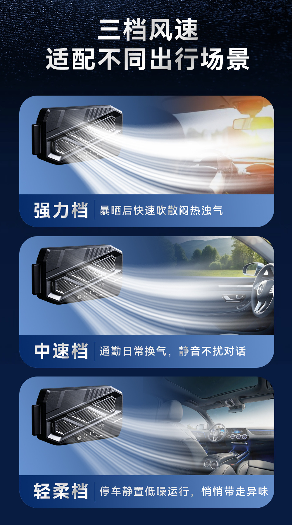 New Car Exhaust Fan, Universal Car Interior Cooling Air Circulation Ventilation and Heat Dissipation Car Window Small Fan