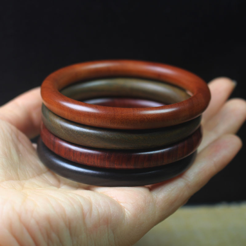 Green sandalwood ebony rosewood 8mm bracelet round thin bracelet blood sandalwood ring retro national style jewelry wholesale