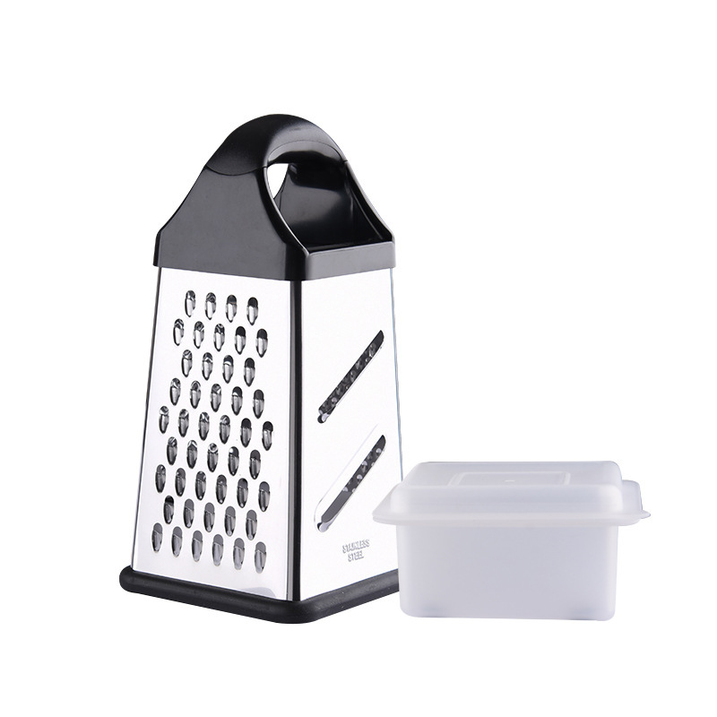 Acero inoxidable 8 pulgadas redondeada cuatro lados planar caja de almacenamiento base antideslizante cortador de verduras multifuncional utensilios de cocina GRATER image 6